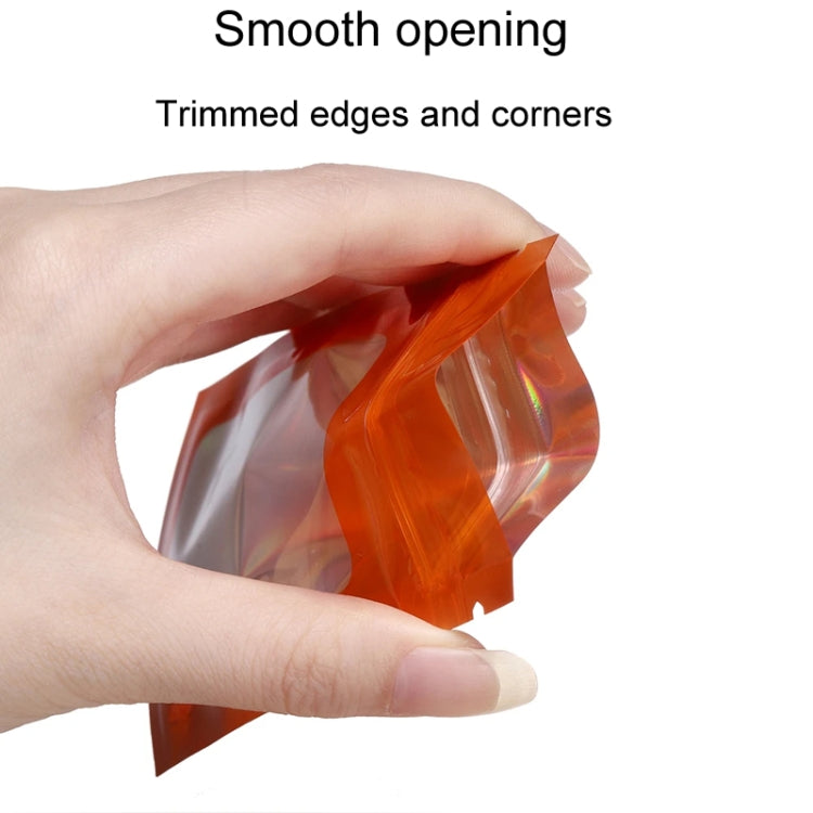 100pcs Laser Shaded Self-Sealing Bag Jewelry Closure Packaging Bags, Size: 9 x 12cm Orange