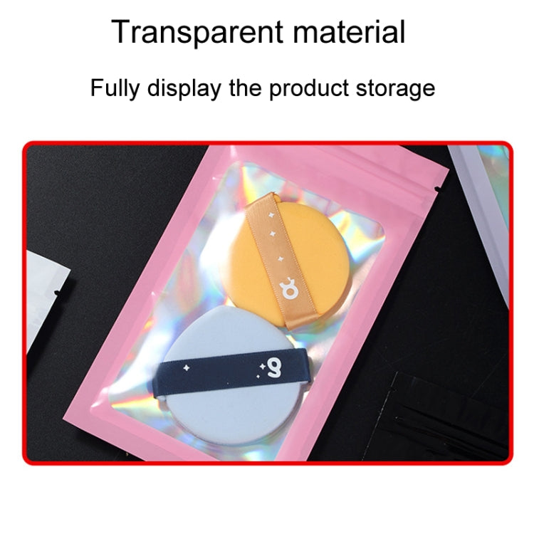 100pcs Laser Shaded Self-Sealing Bag Jewelry Closure Packaging Bags, Size: 6 x 10cm Orange