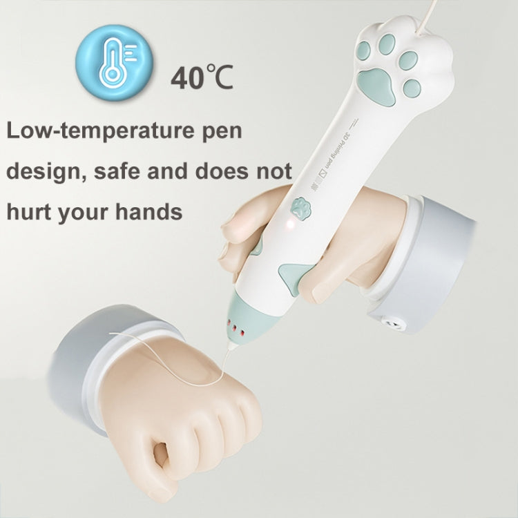 Cat Claw USB Charging Low Temperature 3D Printing Pen Children DIY Graffiti 3D Painting Pen