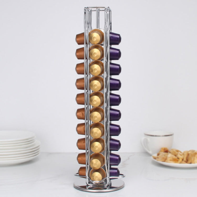 Home Capsule Coffee Rack Electroplated Iron Capsule Storage Stand - 360 Degree Rotation