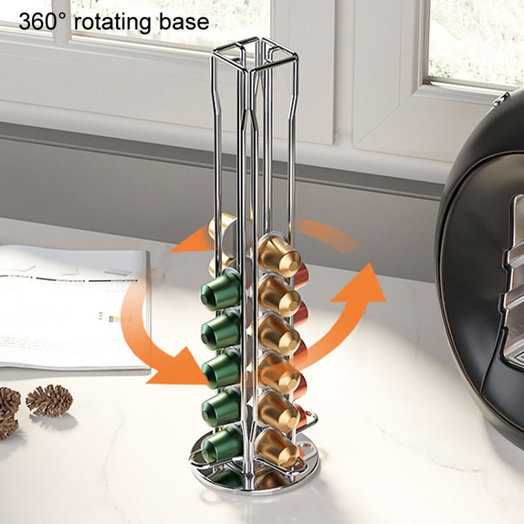 Home Capsule Coffee Rack Electroplated Iron Capsule Storage Stand - 360 Degree Rotation
