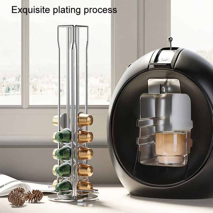 Home Capsule Coffee Rack Electroplated Iron Capsule Storage Stand - 360 Degree Rotation