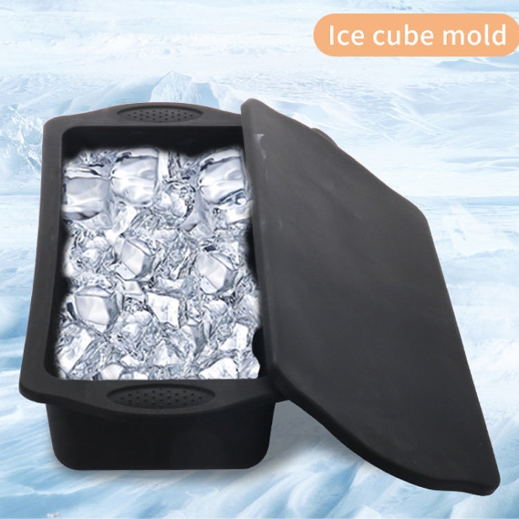 Silicone Ice Lattice Molds Ice Storage Box With Lid, Specification: With Lid 1.5L  - Black