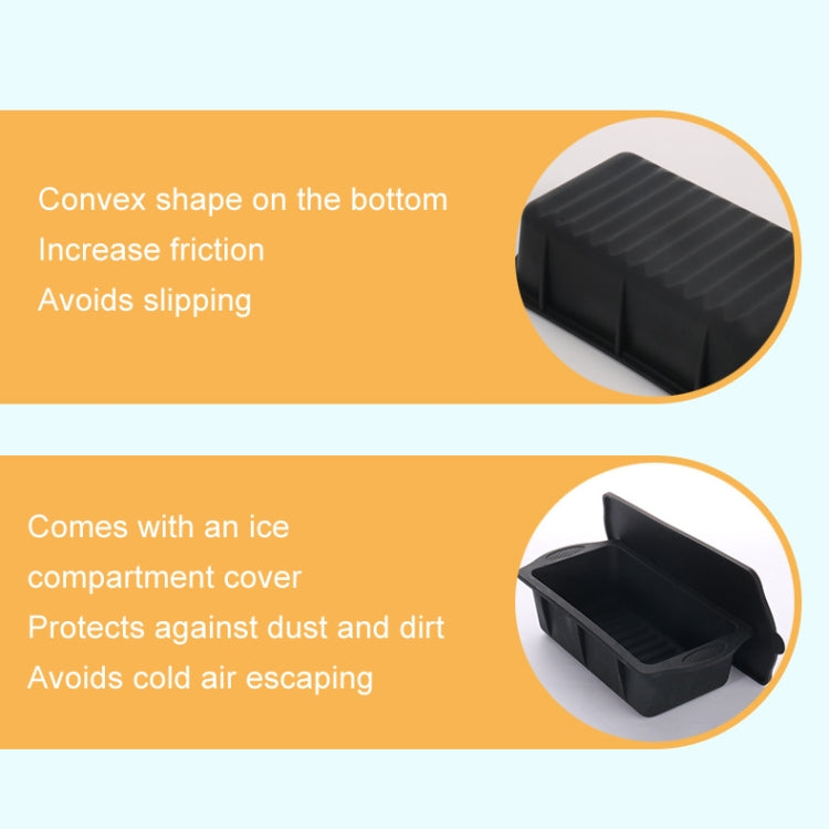 Silicone Ice Lattice Molds Ice Storage Box With Lid, Specification: With Lid 1.5L  - Black