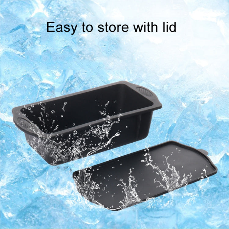 Silicone Ice Lattice Molds Ice Storage Box With Lid, Specification: With Lid 1.5L  - Black