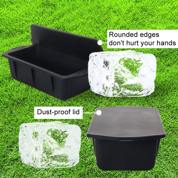 Silicone Ice Lattice Molds Ice Storage Box With Lid, Specification: With Lid 1.5L  - Black