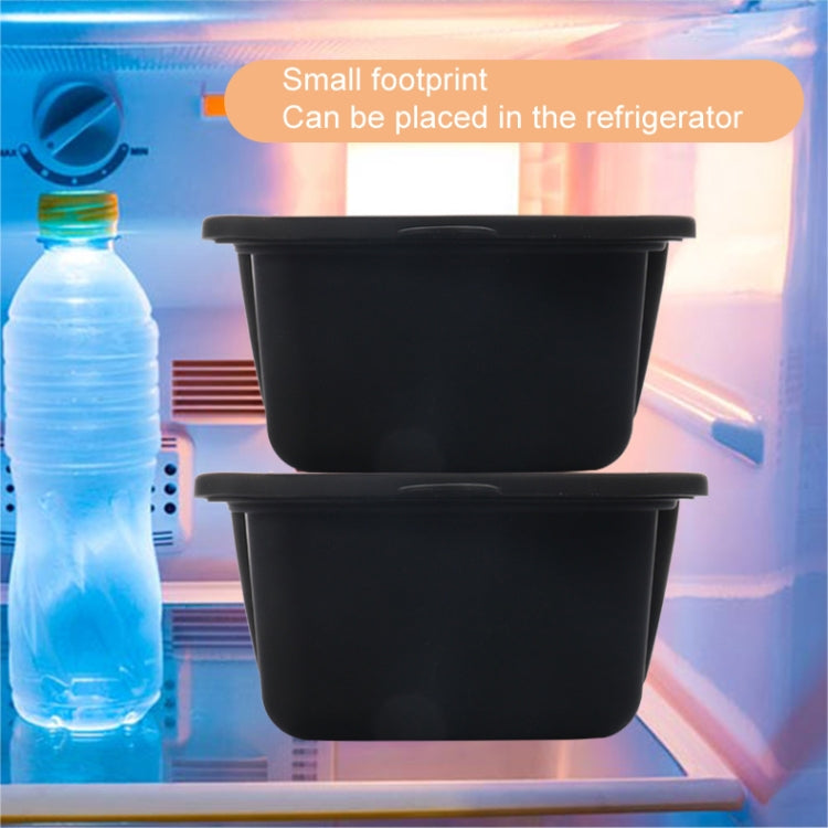 Silicone Ice Lattice Molds Ice Storage Box With Lid, Specification: With Lid 1.5L  - Black