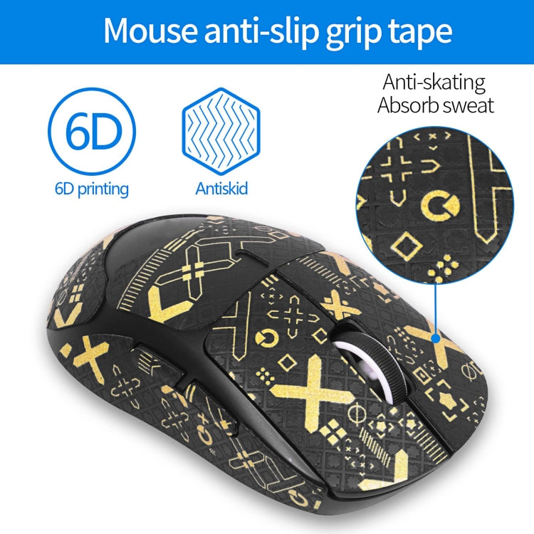 For Logitech GPW 2-Generation Mouse Anti-Slip Stickers Absorb Sweat Paste, Color: White Print Fully Surround