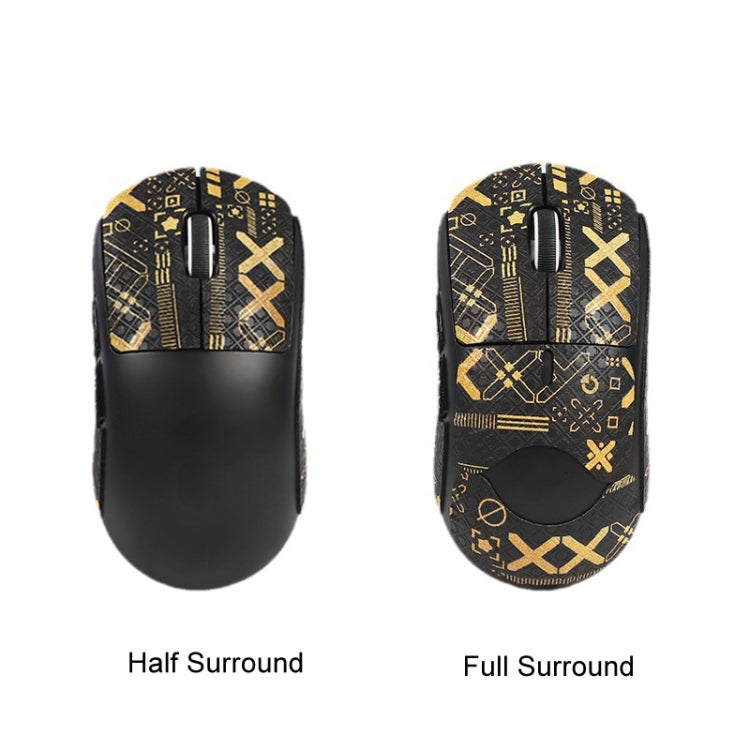 For Logitech GPW 2-Generation Mouse Anti-Slip Stickers Absorb Sweat Paste, Color: White Print Half Surround