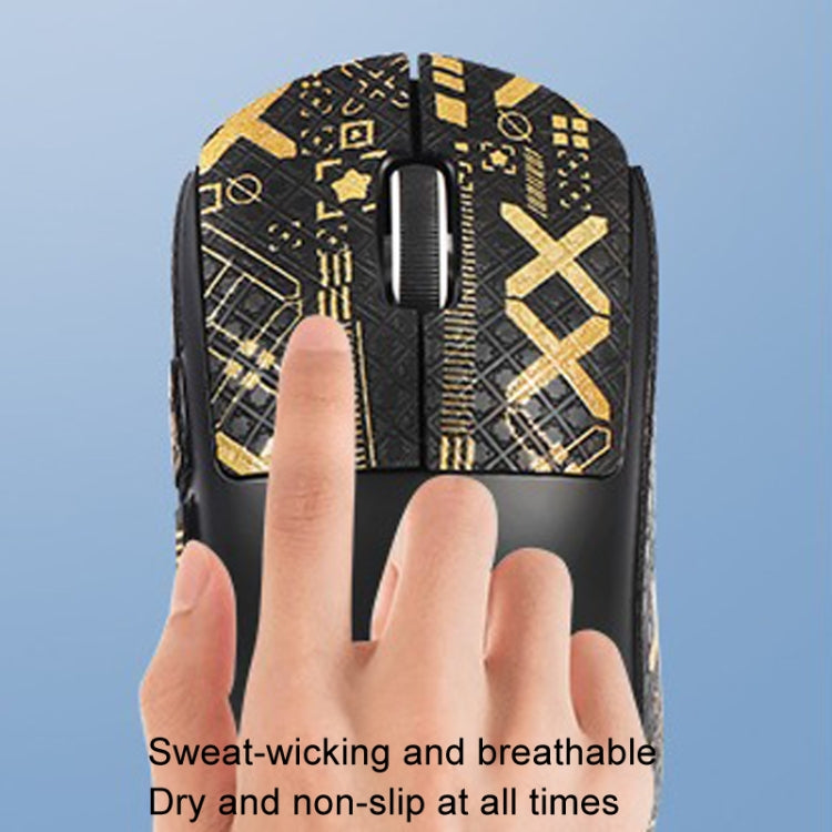 For Logitech GPW 2-Generation Mouse Anti-Slip Stickers Absorb Sweat Paste, Color: White Print Fully Surround