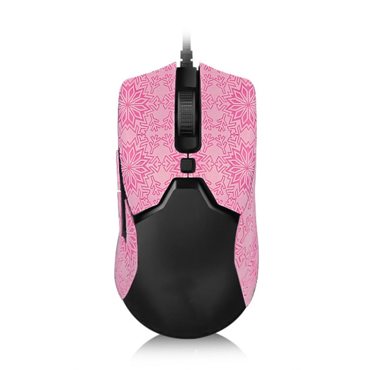 Snowflake Pattern Anti-slip Mouse Stickers For Razer Viper Mini Pink Half Surround