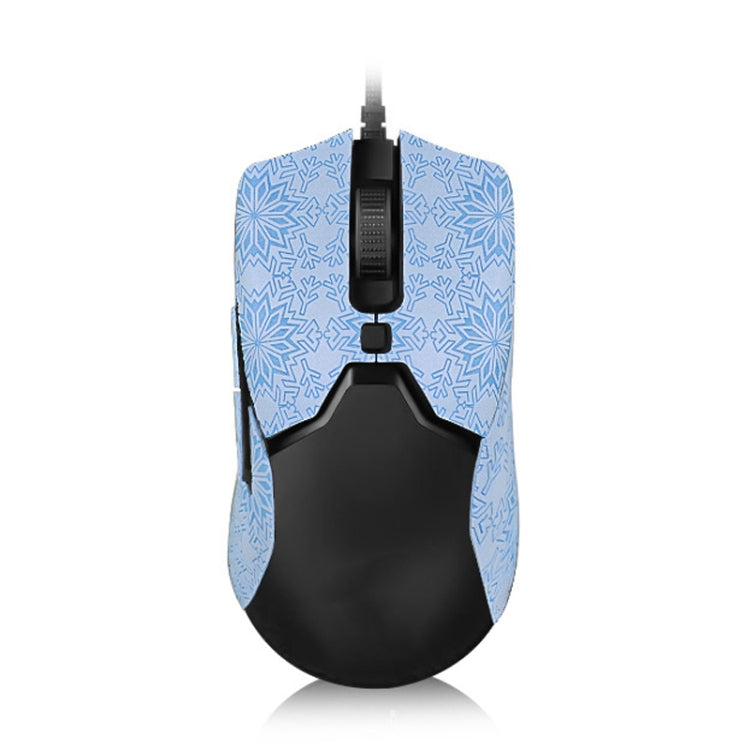 Snowflake Pattern Anti-slip Mouse Stickers For Razer Viper Mini Blue Half Surround