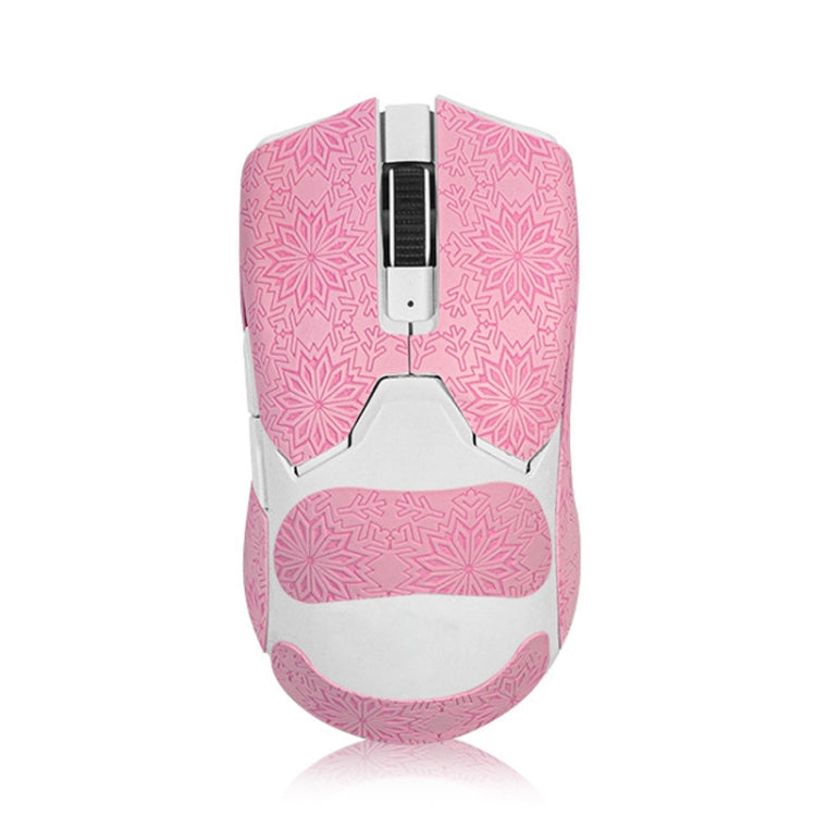 Snowflake Pattern Anti-slip Mouse Stickers For Razer Viper V2 Pro Pink Full Surround