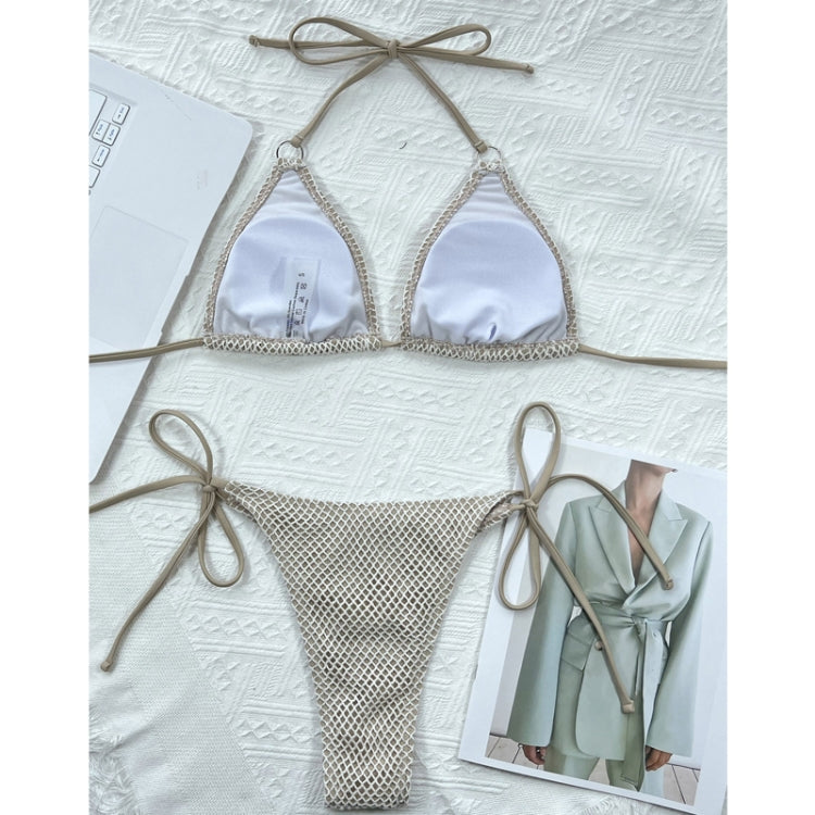 Women Halter Neck Tie Bikini Two-piece Set Female Swimsuit, Size: S