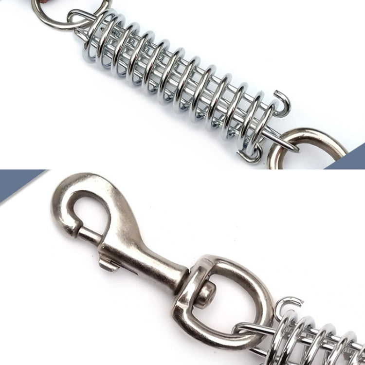 Leather Dog Leash Pet Tow Rope Chain, Style: Without Spring - Coffee