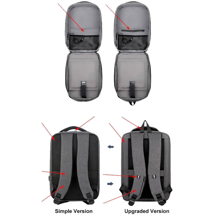 15 inch Large-Capacity Waterproof Business Commuter Laptop Backpack with USB Port