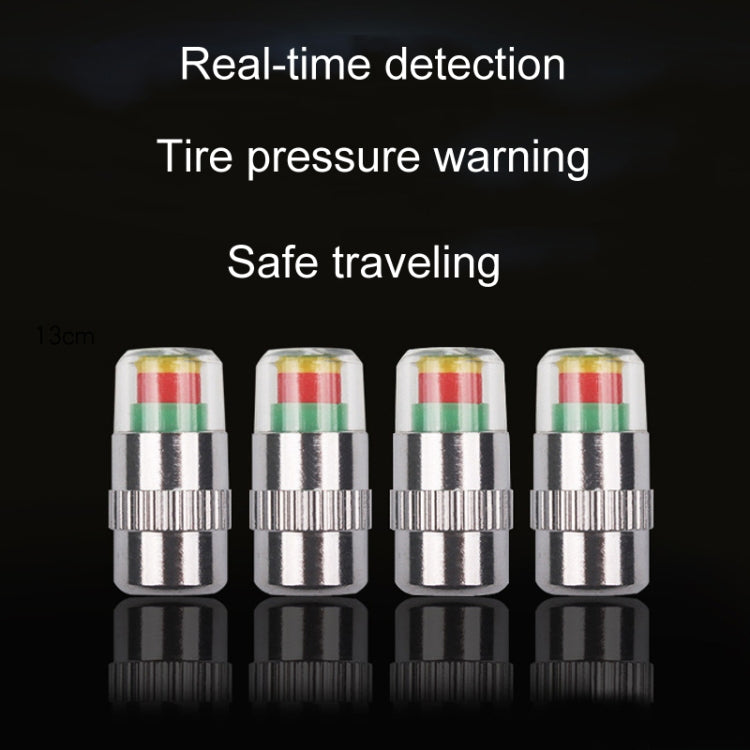 4pcs /Set Vehicle Tire Valve Caps High Precision Tire Pressure Monitoring Warning Cap, Model: Plastic Core