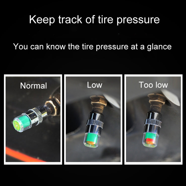 4pcs /Set Vehicle Tire Valve Caps High Precision Tire Pressure Monitoring Warning Cap, Model: Plastic Core