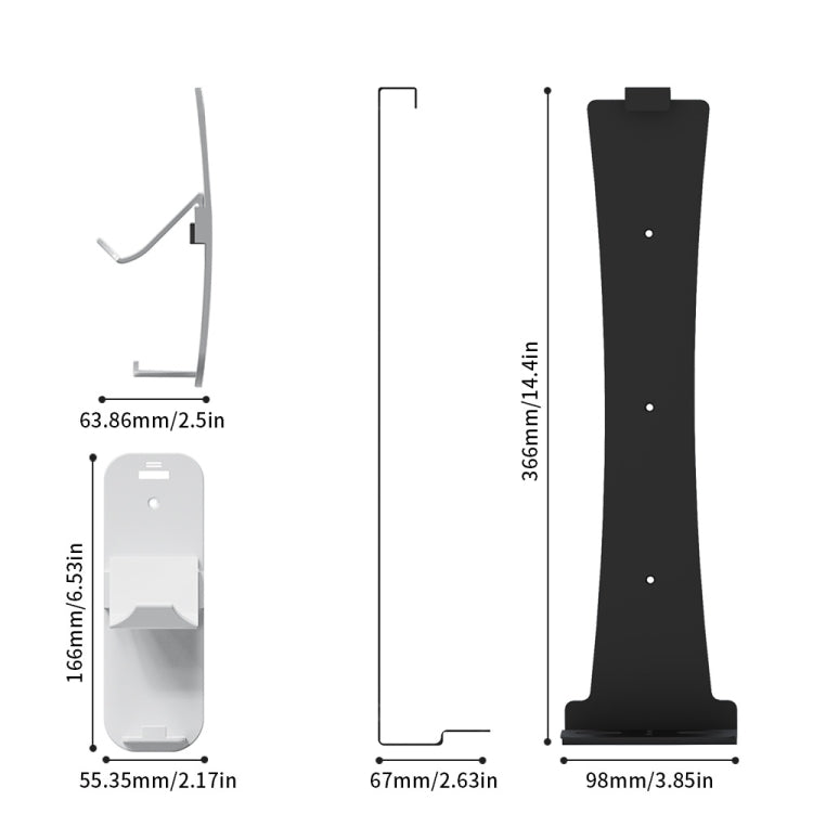 For PS5 Slim JYS-P5193 Console Wall Mount Hanging Storage Rack With Headphone Grip Organizer