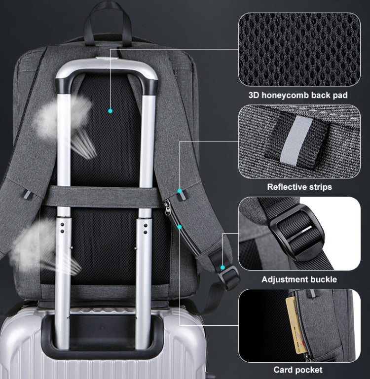 16 inch Large Capacity Password Lock Anti-Theft Laptop Backpack With USB Port