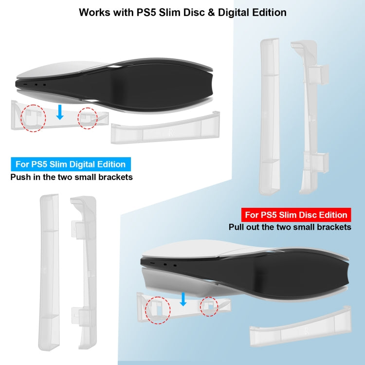 For PS5 Slim JYS-P5189 Console Horizontal Placement Stand Digital / Optical Drive Version Universal Storage Mount