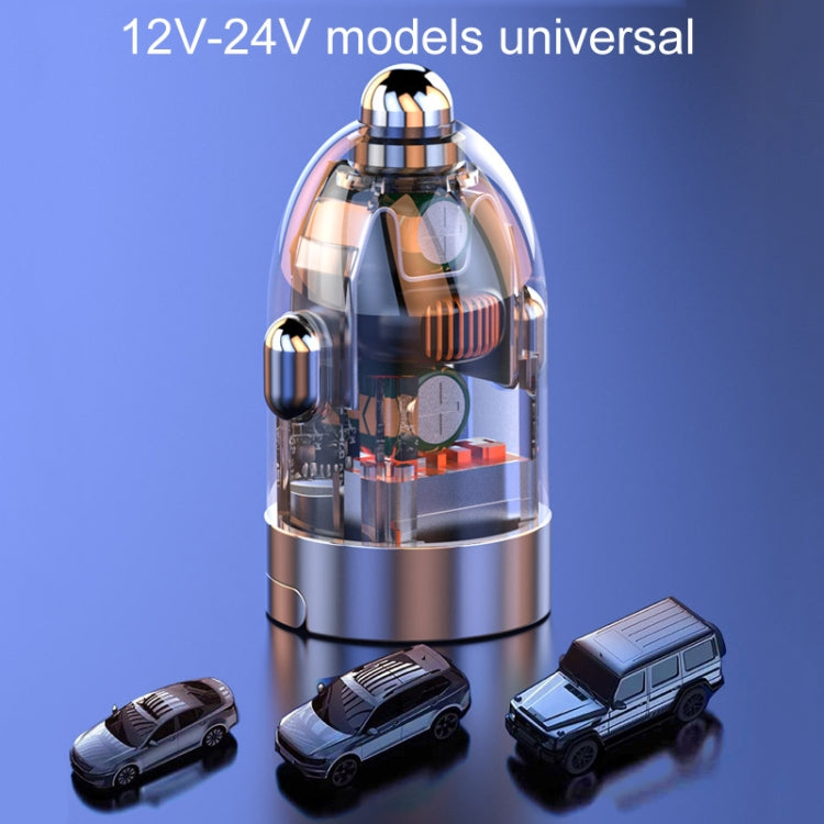 120W Vehicle Mini Invisible Dual-Port Charger Car Cigarette Lighter