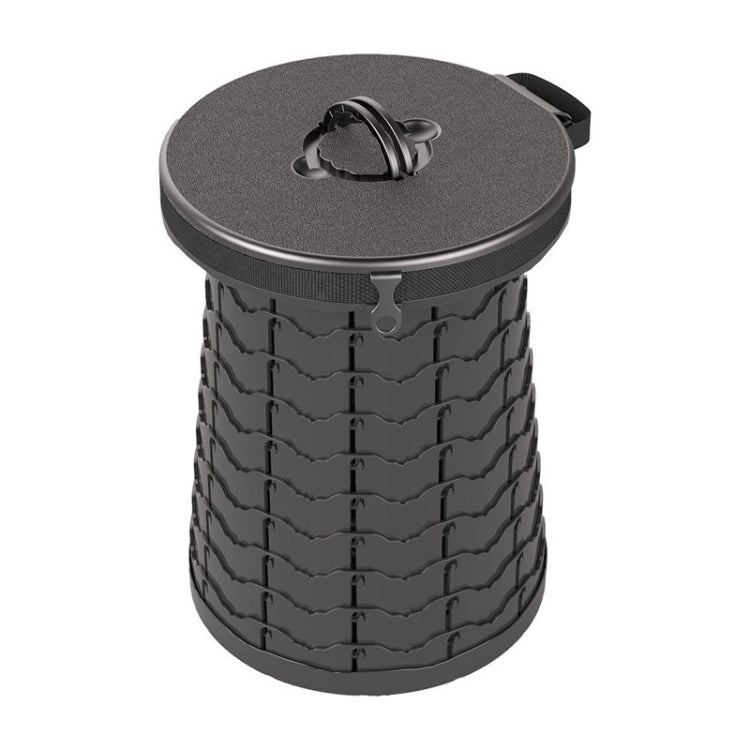 Car Outdoor Multifunctional Retractable Thickened Folding Stool Portable Toilet - Black