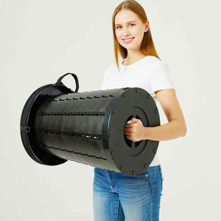 Car Outdoor Multifunctional Retractable Thickened Folding Stool Portable Toilet - Black