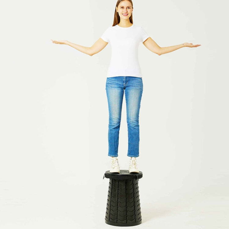 Car Outdoor Multifunctional Retractable Thickened Folding Stool Portable Toilet - Black