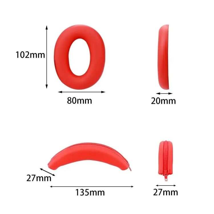For Sony ULT Wear WH-Ult900N Headset 1pair Silicone Ear Pads Cushion Cover - Red