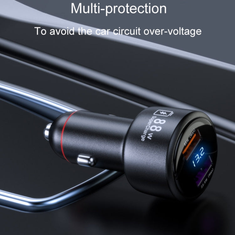 88W Vehicle Mini Fast Charging Charger Car One To Two Cigarette Lighter