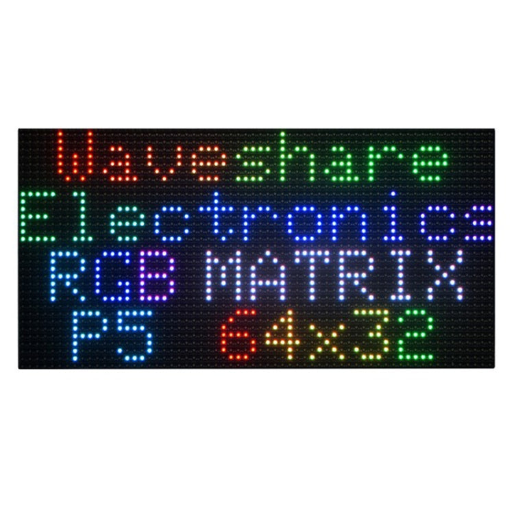 Waveshare RGB Full-color LED Matrix Panel, 5mm Pitch, 64x32 Pixels, Adjustable Brightness - 25848