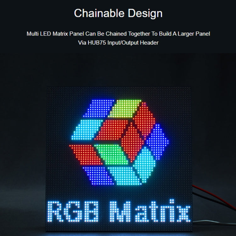 Waveshare RGB Full-color LED Matrix Panel, 5mm Pitch, 64x32 Pixels, Adjustable Brightness - 25848