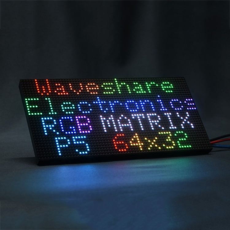 Waveshare RGB Full-color LED Matrix Panel, 5mm Pitch, 64x32 Pixels, Adjustable Brightness - 25848
