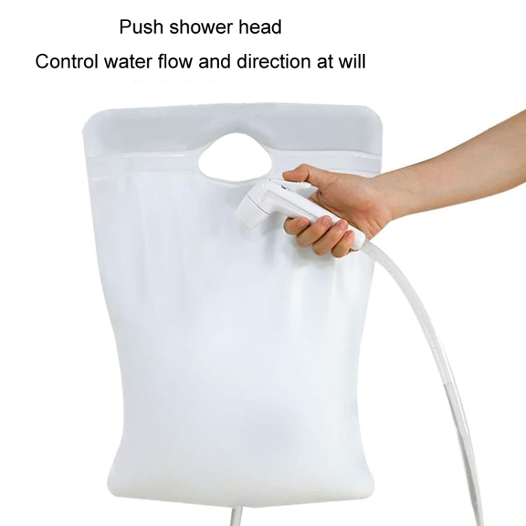 10L Outdoor Camping Portable Folding PVC Bath Water Bag - White