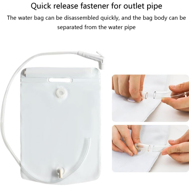 10L Outdoor Camping Portable Folding PVC Bath Water Bag - White