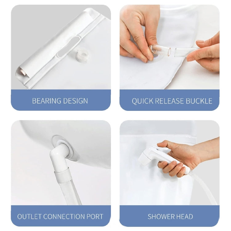 10L Outdoor Camping Portable Folding PVC Bath Water Bag - White