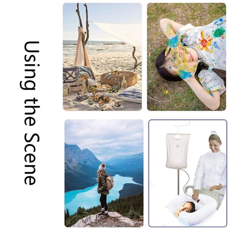10L Outdoor Camping Portable Folding PVC Bath Water Bag - White