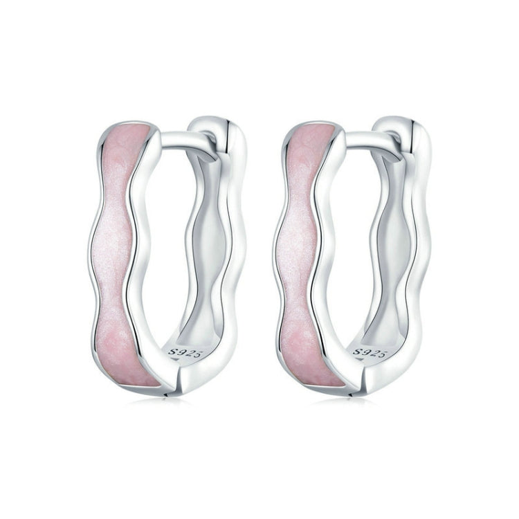S925 Sterling Silver Pink Zircon Women Earrings - SCE1709