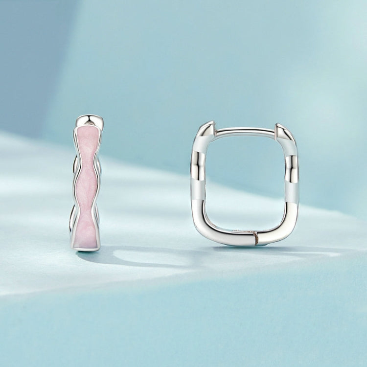 S925 Sterling Silver Pink Zircon Women Earrings - SCE1709