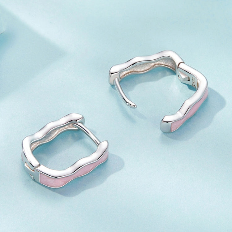S925 Sterling Silver Pink Zircon Women Earrings - SCE1709