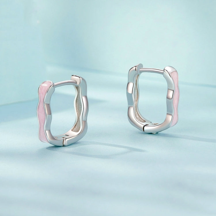 S925 Sterling Silver Pink Zircon Women Earrings - SCE1709