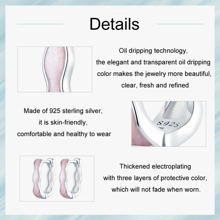 S925 Sterling Silver Pink Zircon Women Earrings - SCE1709
