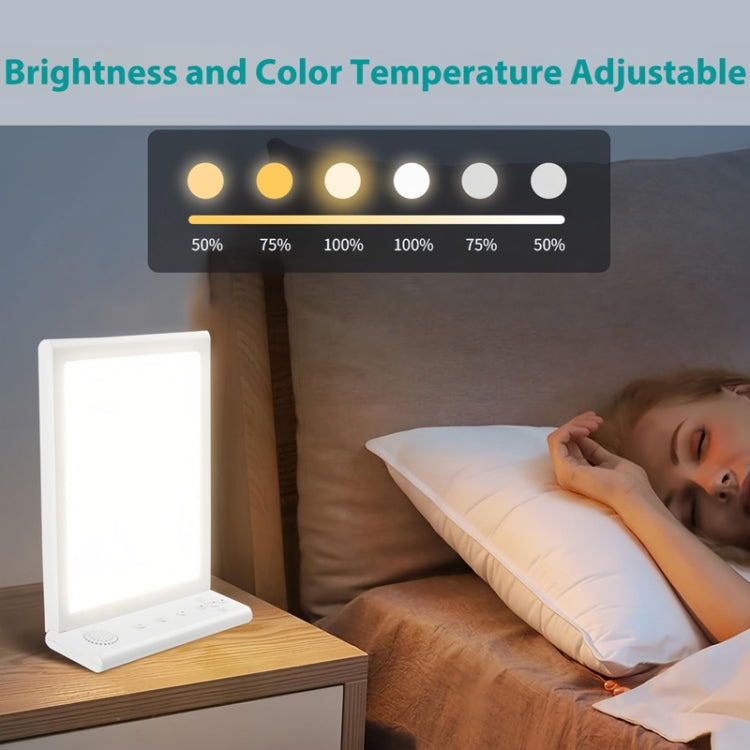 SAD White Noise Phototherapy Lamp Smart Emotional Night Light Music Decompression Therapy Light With Type-C Line+EU Plug