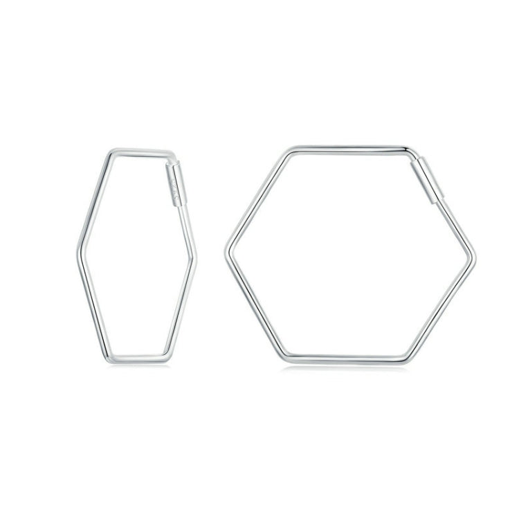 S925 Sterling Silver Zircon Hexagonal Earrings - SCE1710