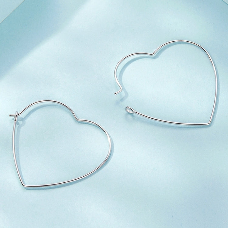 S925 Sterling Silver Zircon Love Heart Earrings - SCE1711