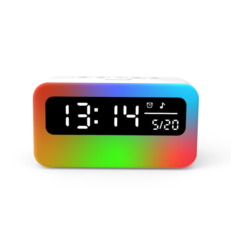 JSK-L30 Bluetooth Speaker Atmosphere Alarm Clock Regularly Wake Up APP Smart Home Charging Night Light - White