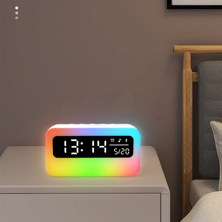 JSK-L30 Bluetooth Speaker Atmosphere Alarm Clock Regularly Wake Up APP Smart Home Charging Night Light - White