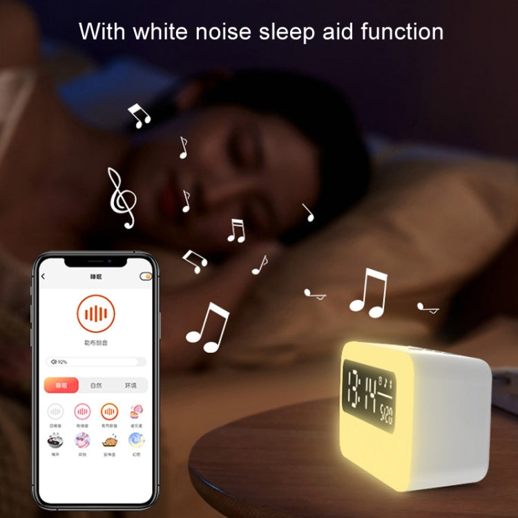 JSK-L30 Bluetooth Speaker Atmosphere Alarm Clock Regularly Wake Up APP Smart Home Charging Night Light - White
