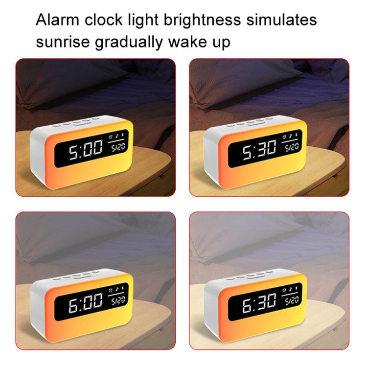 JSK-L30 Bluetooth Speaker Atmosphere Alarm Clock Regularly Wake Up APP Smart Home Charging Night Light - White